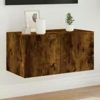 TV staliukas Sieninė TV spintelė su LED lemputėmis, dūminė, 60x35x31cm