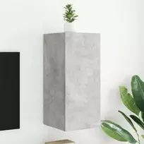 TV staliukas Sieninė TV spintelė su LED lemputėmis, betono, 30,5x35x70cm