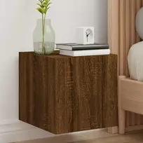 TV staliukas Sieninė TV spintelė su LED lemputėmis, ruda, 30,5x35x30cm