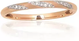 Auksinis žiedas - 16.5 - 1.21 g. - Briliantai (0,04Ct)