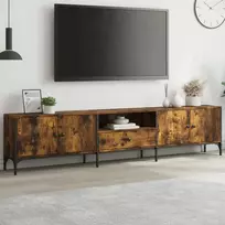 TV staliukas TV spintelė su stalčiumi, dūminė, 200x25x44cm, apdirbta mediena