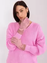 Wool Fashion Italia Elegantiškos rožinės pirštinės moterims: Dydis - S/M