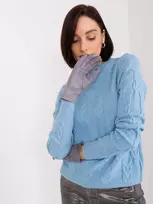 Wool Fashion Italia Elegantiškos pilkos moteriškos pirštinės: Dydis - L/XL