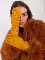 Wool Fashion Italia Geltonos moteriškos pirštinės: Dydis - L/XL