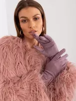 Wool Fashion Italia Alyvinės spalvos moteriškos pirštinės: Dydis - L/XL