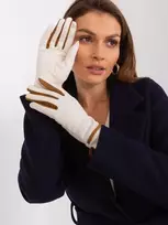 Wool Fashion Italia Šviesios moteriškos pirštinės: Dydis - L/XL