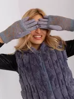 Wool Fashion Italia Moteriškos pirštinės su priderintomis šiltomis riešinėmis: Dydis - S/M