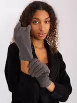 Wool Fashion Italia Pilkos moteriškos pirštinės: Dydis - L/XL