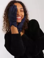 Wool Fashion Italia Tamsiai mėlynos moteriškos pirštinės: Dydis - S/M