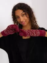 Wool Fashion Italia Bordo pirštinės moterims: Dydis - S/M