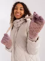 Wool Fashion Italia Rožinės pirštinės moterims: Dydis - S/M