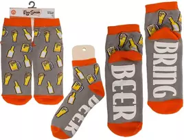 Kojinės su neslystančiu padu "Bring beer"