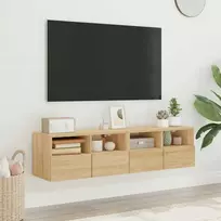 TV staliukas Sieninės TV spintelės, 2vnt., ąžuolo, 60x30x30cm, mediena