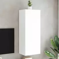 TV staliukas Sieninė TV spintelė, balta, 40,5x30x102cm, apdirbta mediena