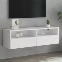 TV staliukas Sieninė TV spintelė, balta, 100x30x30cm, apdirbta mediena