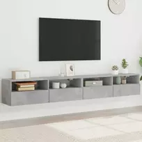 TV staliukas Sieninės TV spintelės, 2vnt., betono, 100x30x30cm, mediena