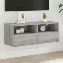 TV staliukas Sieninė TV spintelė, pilka ąžuolo, 80x30x30cm, apdirbta mediena