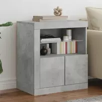 Šoninė spintelė su LED lemputėmis, betono pilka, 60,5x37x67cm
