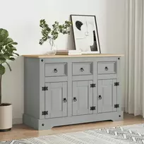 Šoninė spintelė Corona, pilka, 112x43x78cm, meksikietiška pušis