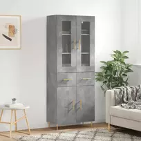 Komoda, betono pilkos spalvos, 69,5x34x180cm, apdirbta mediena