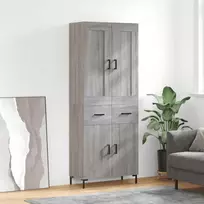 Komoda, pilkos ąžuolo spalvos, 69,5x34x180cm, apdirbta mediena