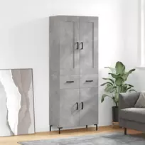 Komoda, betono pilkos spalvos, 69,5x34x180cm, apdirbta mediena