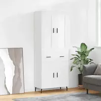 Komoda, baltos spalvos, 69,5x34x180cm, apdirbta mediena