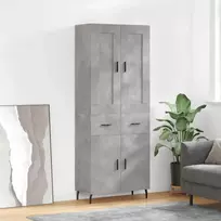 Komoda, betono pilkos spalvos, 69,5x34x180cm, apdirbta mediena