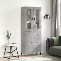 Komoda, betono pilkos spalvos, 69,5x34x180cm, apdirbta mediena
