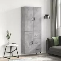 Komoda, betono pilkos spalvos, 69,5x34x180cm, apdirbta mediena