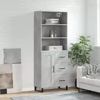 Komoda, betono pilkos spalvos, 69,5x34x180cm, apdirbta mediena