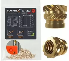 Ruthex M3 srieginis įdėklas VORON – Rx-M3x5x4 - 100 vnt.