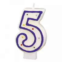 Amscan Torto žvakutė nr. 5, 7,3 cm
