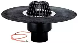 Hl Hutterer Lechner Įlaja vertyikali DN110 su bituminiu flanšu ir integruotu el. šildymo kabeliu (10-30W, 220V)