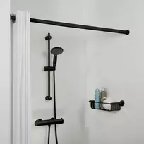 Sealskin Teleskopinis karnizas dušo užuolaidai, juodas, 80–130cm