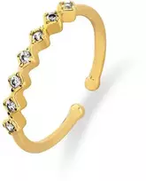 Troli Shiny open auksinis-plated steel ring