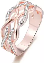 Beneto Rožinė auksinis plated sidabrinis ring with AGG333 zircons
