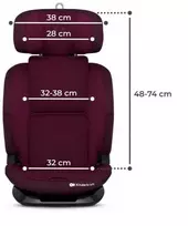 KINDERKRAFT automobilinė kėdutė ONETO3 i-Size, 76-150 cm, su ISOFIX sistema, cherry pearl, KCONE300RED0000