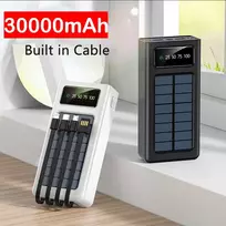 Power bank su saulės panele ir laidais 30 000 mAh