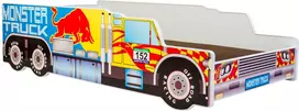 Vaikiška lova Riko su čiužiniu 146 cm x 74 cm x 38 cm, automobilis monstras