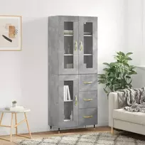 Komoda, betono pilkos spalvos, 69,5x34x180cm, apdirbta mediena