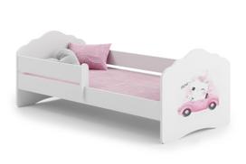Vaikiška lova Fala su čiužiniu ir barjerine apsauga 144 cm x 78 cm x 65 cm, kačiukas