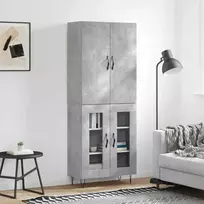 Komoda, betono pilkos spalvos, 69,5x34x180cm, apdirbta mediena