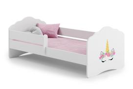 Vaikiška lova Fala su čiužiniu ir barjerine apsauga 164 cm x 85 cm x 63 cm, vienaragis