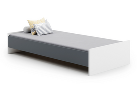 Lova Karo 193,6x37x94 cm, pilkos / baltos spalvos