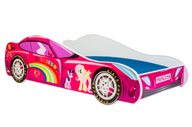 Vaikiška lova Car II su čiužiniu 150 cm x 74 cm x 44 cm, automobilis princesė