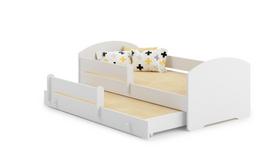 Vaikiška dvigulė lova Luk su čiužiniu ir apsauginiu barjeru 164x85x63 / 145x80x15cm