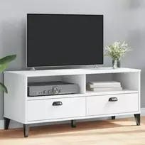 TV staliukas Televizoriaus spintelė VIKEN, balta, pušies medienos masyvas