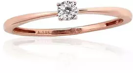 Auksinis žiedas su brangakmeniais. Metalas: Raudonas/Baltas Auksas. Praba: 585°. Akmuo: Briliantai - 17 - 1.23 g. - Briliantai (0,05Ct)