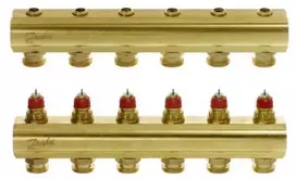 DANFOSS grindinio šildymo kolektorius FHF 6, skirtas 6 kontūrams